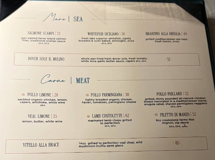 Aurora Italiana Menu | Fine Italian Dining in West Bloomfield